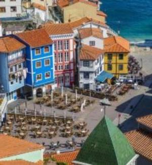Colorful houses near the sea in Northern Spain
